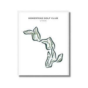 Homestead Golf Club, Utah / Mapa del campo de golf, mapa de golf, regalo de golfista para él, diseño de tarjeta de puntuación, regalo de novio golfista, impresión artística SIN MARCO