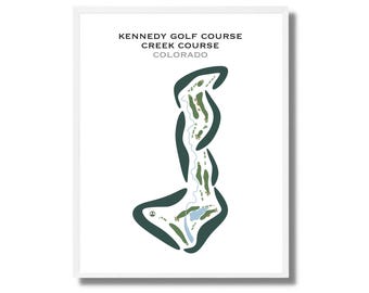 Kennedy Golf Course, Creek Course, CO | Golf Course Map, Golf Map, Golfer Gift For Him, Scorecard, Golfer Boyfriend Gift, Art Print Decor