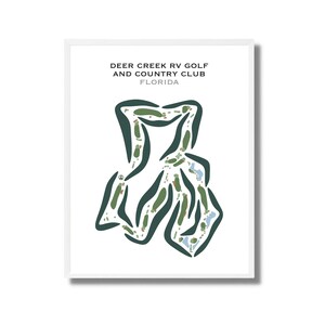 Deer Creek RV Golf & Country Club, FL / Mapa del campo de golf, mapa de golf, regalo de golfista para él, diseño de tarjeta de puntuación, regalo de novio golfista, impresión artística