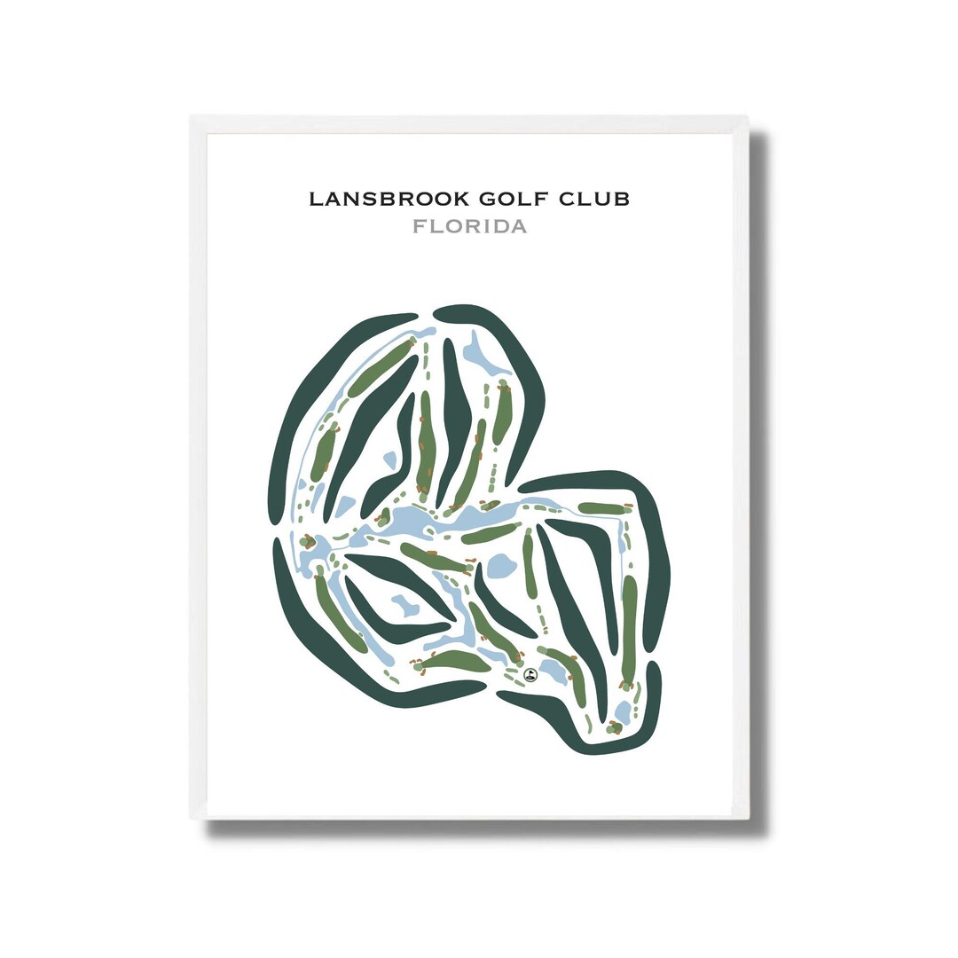 Lansbrook Golf Club Florida Golf Course Map Golf Map Golfer Gift