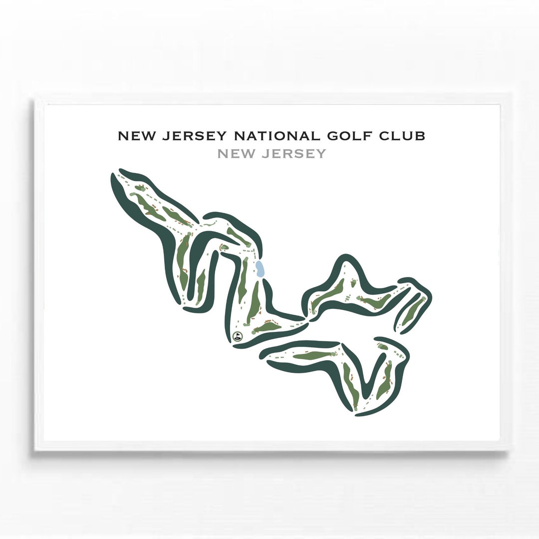 New Jersey National Golf Club, NJ Golf Course Map, Golf Gifts for Dad, Golfer Décor, Golf Wall