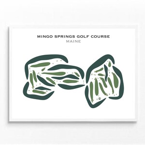 Parcours de golf de Mingo Springs, ME | Carte du parcours de golf, carte du golf, cadeau golfeur pour lui, mise en page de la carte de score, cadeau petit ami golfeur, impression d'art sans cadre
