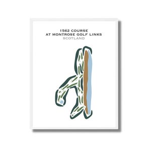 Parcours 1562 à Montrose Golf Links, Écosse, Royaume-Uni | Carte du terrain de golf, carte du golf, cadeau golfeur pour lui, cadeau petit ami golfeur, impression d'art sans cadre