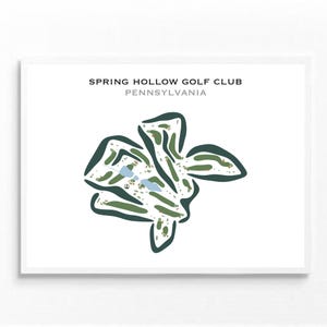Club de golf de Spring Hollow, Pennsylvanie | Carte du parcours de golf, carte du golf, cadeau golfeur pour lui, mise en page de la carte de score, cadeau petit ami golfeur, impression d'art sans cadre