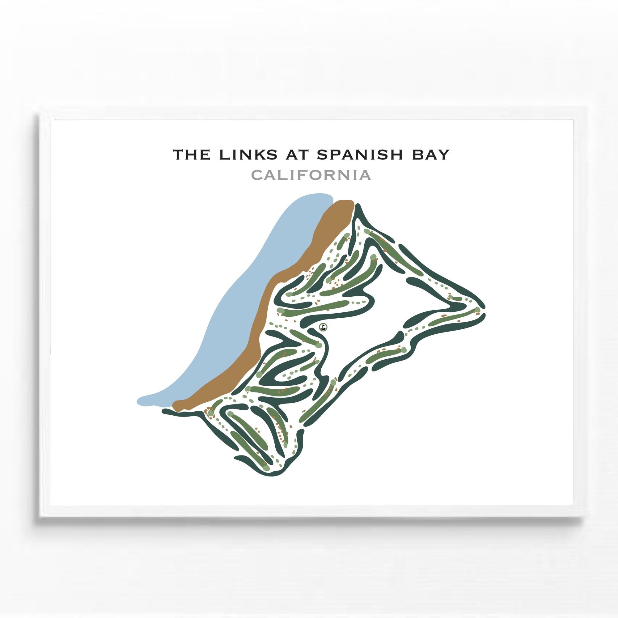 The Links at Spanish Bay, CA Golf Course Map Wall Art, Golfer Lover Gift For Him, Housewarming Gift, Sport Lover Gift, Man Cave Home Decor