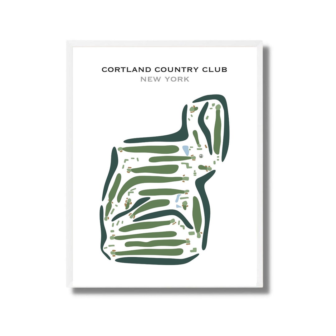 Cortland Country Club, NY Golf Course Map, Golf Map, Golfer Gift for