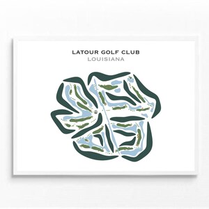 LaTour Golf Club, Louisiane | Carte du parcours de golf, carte du golf, cadeau golfeur pour lui, mise en page de la carte de score, cadeau petit ami golfeur, impression d'art sans cadre