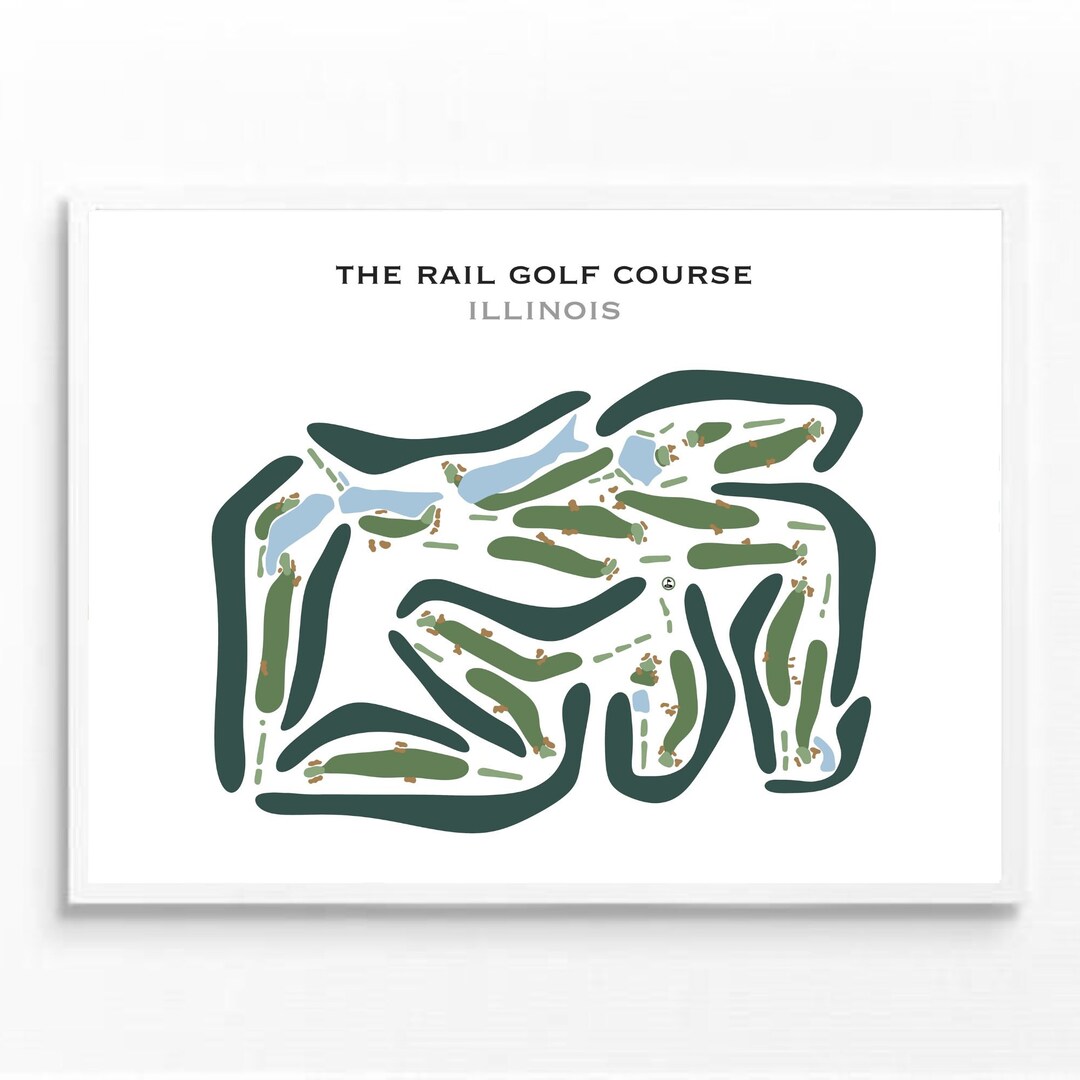 The Rail Golf Course IL Golf Course Map Golf Map Golfer Gift for