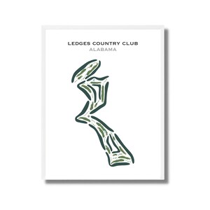 Ledges Country Club, Alabama | Golfbaankaart, golfkaart, golfer cadeau voor hem, scorecardlay-out, cadeau golfer vriendje, kunstdruk INGELIJST