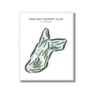 Sara Bay Country Club, Florida, Golf Platz Druck, Golf Dekor, Golf Geschenke für ihn, personalisierte Geschenke, Geburtstagsgeschenk, individuelle Golf Karte