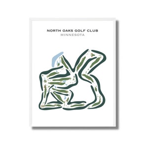 North Oaks Golf Club, Minnesota | Kaart van de golfbaan, golfcadeaus voor vader, golfdecor voor thuis, golfmuurkunst | Kunstafdruk in aquarelstijl, niet ingelijst