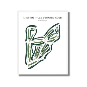 Mission Hills Country Club, KS|Golf Platz Karte, Golf Karte, Geschenk Golfer, Score Card Layout, Golfer Freund Geschenk, Kunstdruck UNGERAHMT