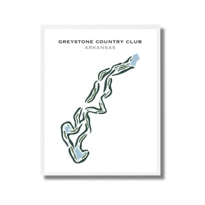Greystone Country Club, Arkansas, golfbaankaart, golfhuisdecor, aangepast golfcadeau, cadeau echtgenoot, Vaderdag, aquarel golfkunst