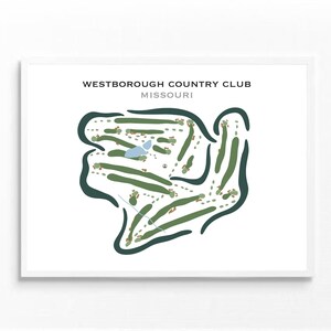 West Borough Country Club, MO Golf Platz Karte Leinwand, Golf Karte Wandkunst, Golf Geschenk für Frauen, Mancave Kunst Poster, Erntedankgeschenk