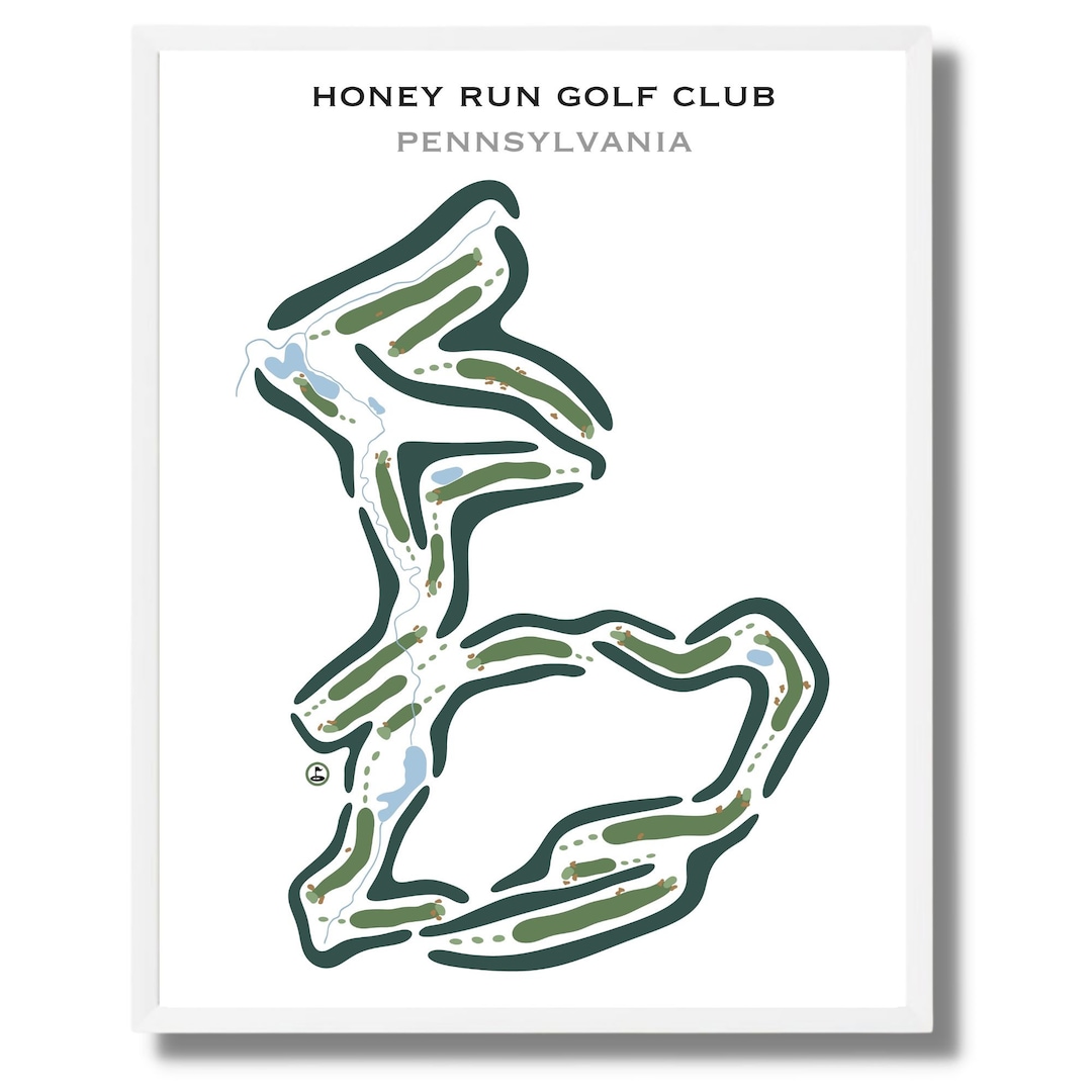 Honey Run Golf Club, PA Golf Course Map, Home Decor, Golfer Gift for