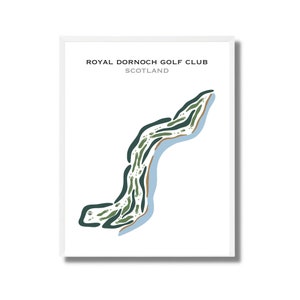 Royal Dornoch Golf Club, Escocia / Mapa del campo de golf, decoración, regalo de golfista para él, diseño de tarjeta de puntuación, regalo de novio golfista, impresión artística SIN MARCO