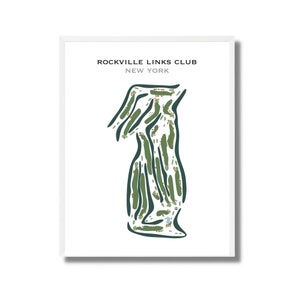 Rockville Links Club, New York | Golfbaankaart, golfkaart, golfer cadeau voor hem, scorecardlay-out, cadeau golfer vriendje, kunstprint INGELIJSTE