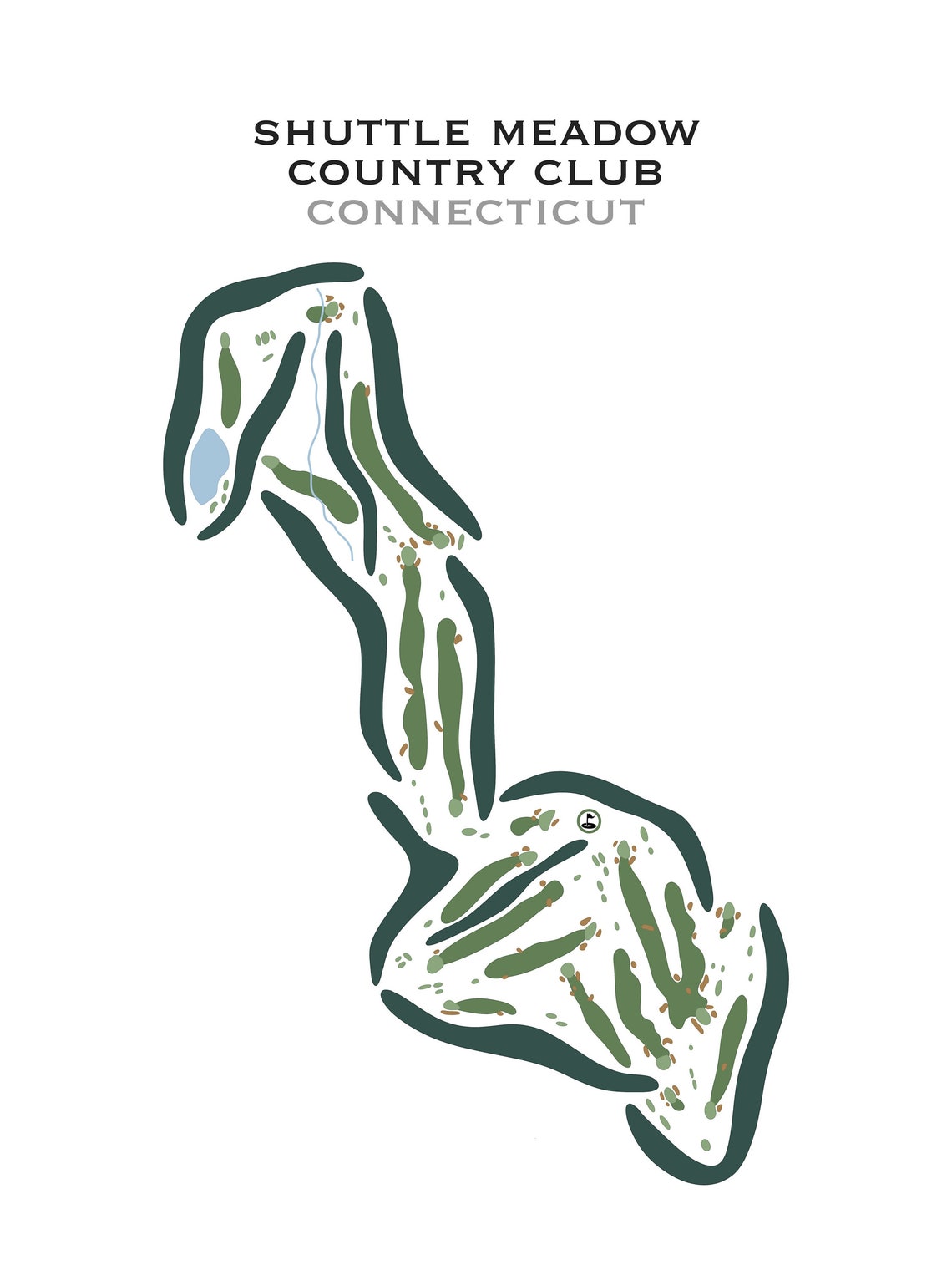 Shuttle Meadow Country Club Connecticut Golf Course Map - Etsy