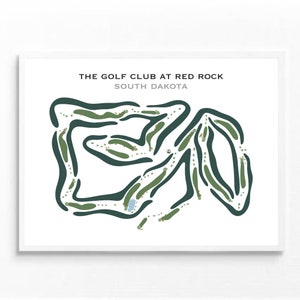 Le club de golf de Red Rock, SD | Carte du parcours de golf, carte du golf, cadeau golfeur pour lui, mise en page de la carte de score, cadeau petit ami golfeur, impression d'art sans cadre