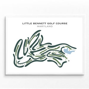 Campo de golf Little Bennett, MD / Mapa del campo de golf, mapa de golf, regalo de golfista para él, diseño de tarjeta de puntuación, regalo de novio golfista, impresión artística SIN MARCO
