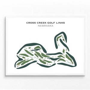 Cross Creek Golf Links, NE | Carte du parcours de golf, carte du golf, cadeau golfeur pour lui, mise en page de la carte de score, cadeau petit ami golfeur, impression d'art sans cadre