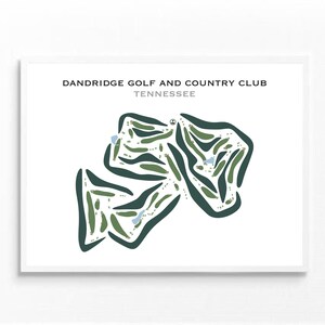 Dandridge Golf & Country Club, TN / Mapa del campo de golf, mapa de golf, regalo de golfista para él, diseño de tarjeta de puntuación, regalo de novio golfista, impresión artística SIN MARCO
