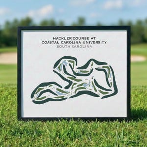 Hackler Course at Coastal Carolina University, SC Golf Course Map Wall Art, Golfer Gift For Him, Golfer Boyfriend Gift, Golf Towel Giveaways