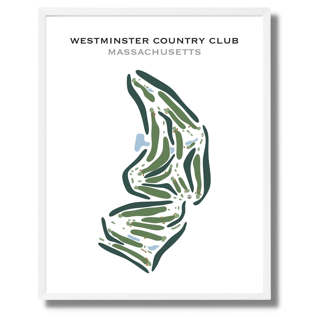 Westminster Country Club MA Golf Course Map Home Decor Etsy