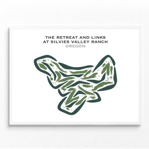 The Retreat & Links bij Silvies Valley Ranch, OR | Golfbaankaart, golfkaart, golfer decor cadeau voor hem, vriend golfer, kunstdruk INGELIJSTE