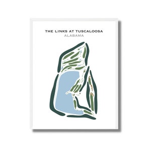 The Links à Tuscaloosa, AL | Carte du parcours de golf, carte du golf, cadeau golfeur pour lui, mise en page de la carte de score, cadeau petit ami golfeur, impression d'art sans cadre