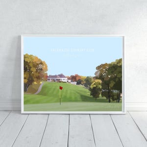 Kalamazoo Country Club, MI | Signature Hole Golf Poster, Golf Décor, Golf Map, Sport Gift for Dad, Golf Lovers Gift, Anniversary Golf Gift