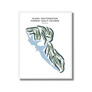 Miami Whitewater Forest Golf Platz, OH | Kunstdruck Golf Platz Karte, Golf Karte, Geschenk Golfspieler, Scorekarte Layout, Golfspieler Freund Geschenk,Kunstdruck UNGERAHMT