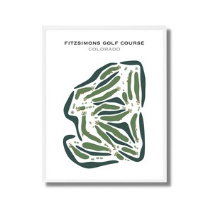Campo de golf Fitzsimons, CO / Mapa del campo de golf, decoración, mapa de golf, regalo de golfista para él, diseño de tarjeta de puntuación, regalo de novio golfista, impresión artística SIN MARCO