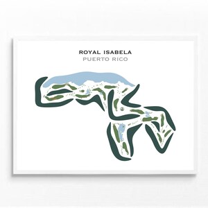 Royal Isabela Golf Club, Puerto Rico / Mapa del campo de golf, Mapa de golf, Regalo para golfista, Tarjeta de puntuación, Regalo para novio golfista, Lámina artística sin marco