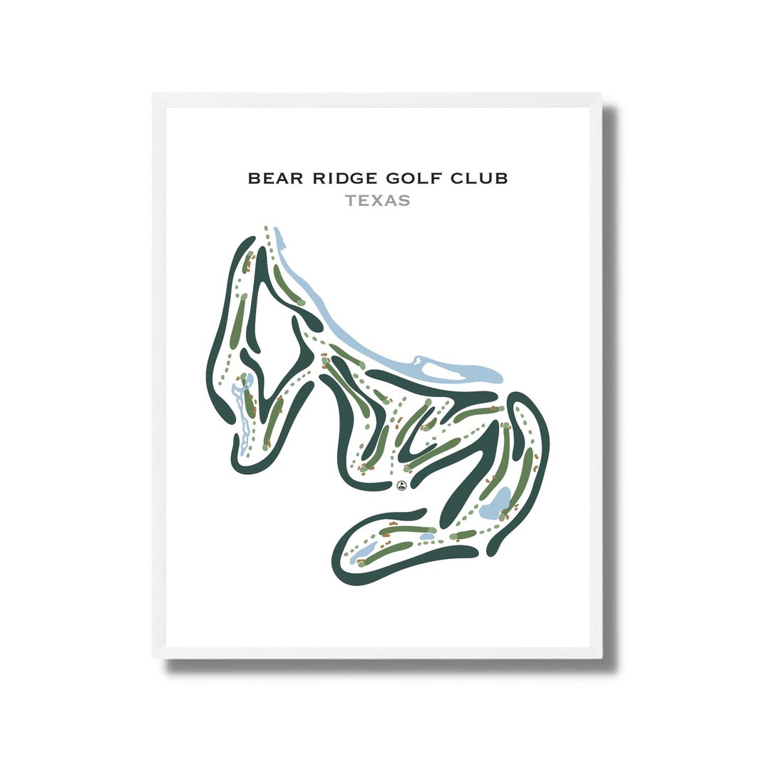 Bear Ridge Map Bear Ridge Golf Club, Texas | Golf Course Map, Golf Map, Golfer Gift ...