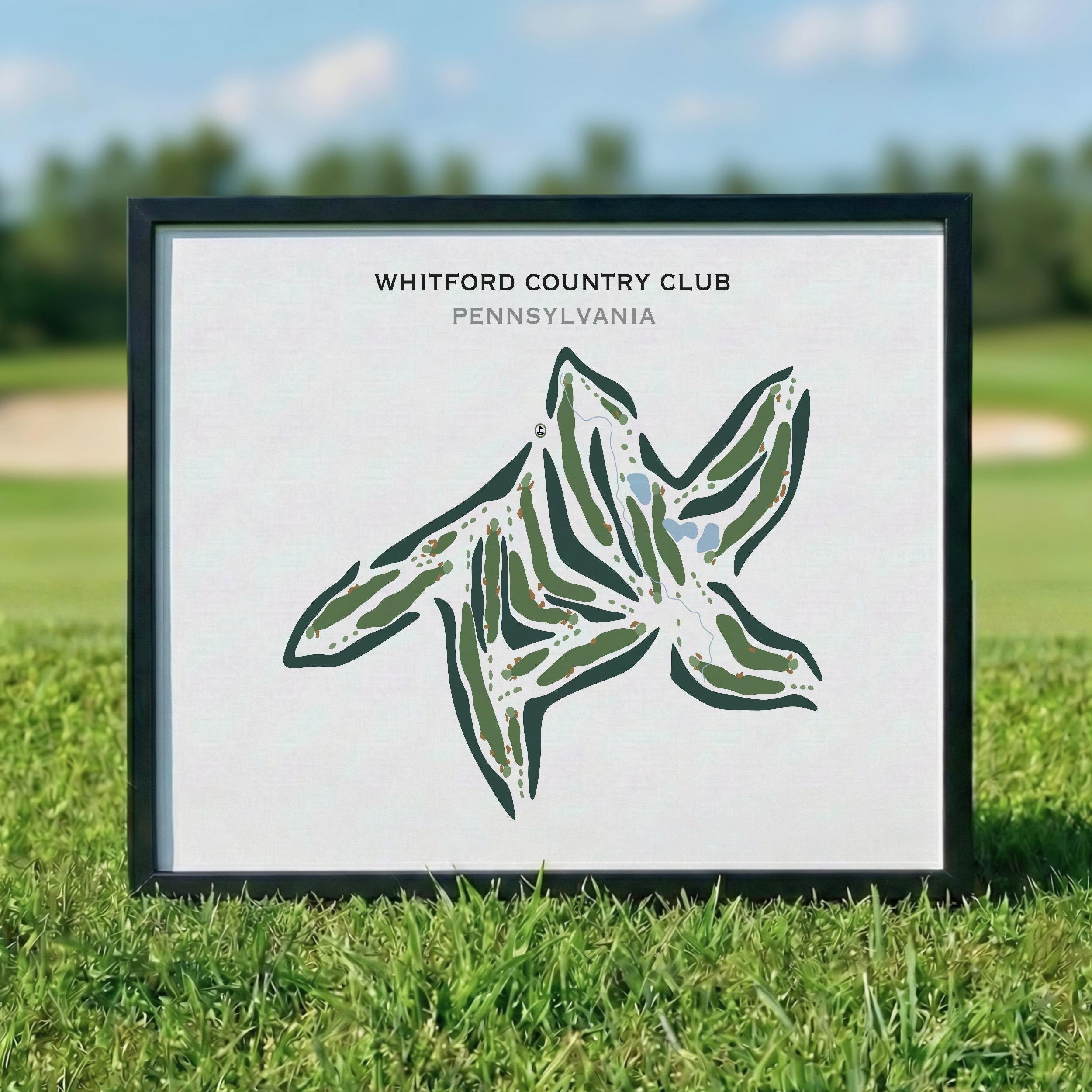 迷彩柄タオル Rabbling Country Club FR2 GOLF Whitford Country Club, PA | Golf Course Map, Golf Map, Golfer Gift