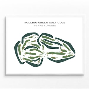 Rolling Green Golf Club, PA | Kunstdruck, Golf Karte, Golf Karte, Golf Karte, Score Karte, Golf Karte, Kunstdruck UNGERAHMT, für Sie und Ihn