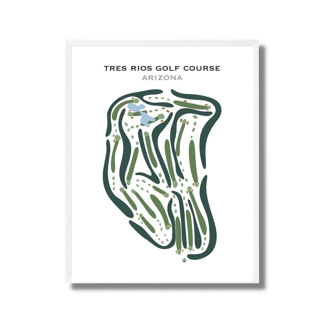Tres Rios Golf Course, Arizona Golf Course Map, Golf Map, Golfer Gift