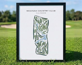 Medinah Country Club, Illinois, Golf Course Map, Golf Art for Wall, Gifts for a Golfer, Gift for Him, Scorecard Layout, Decor