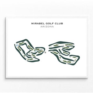 Mirabel Golf Club, Arizona / Mapa del campo de golf, mapa de golf, regalo de golfista para él, diseño de tarjeta de puntuación, regalo de novio golfista, impresión artística SIN MARCO