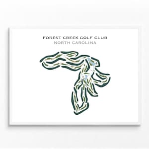 Forest Creek Golf Club, NC / Mapa del campo de golf, mapa de golf, regalo de golfista para él, diseño de tarjeta de puntuación, regalo de novio golfista, impresión artística SIN MARCO