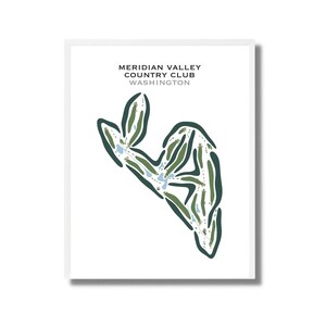 Meridian Valley Country Club, WA | Golfbaankaart, golfkaart, golfer cadeau voor hem, scorekaartlay-out, cadeau golfer vriendje, kunstdruk INGELIJST