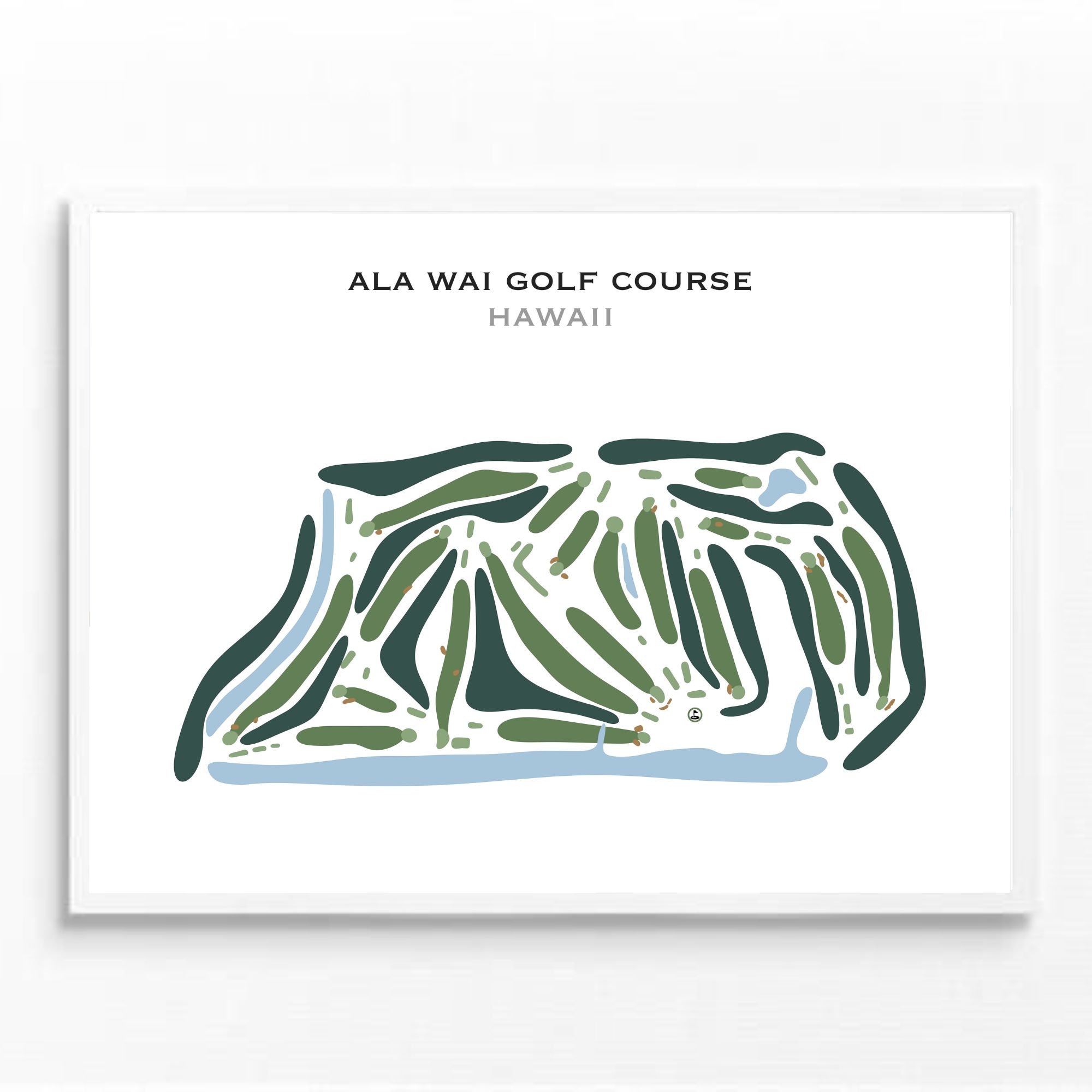 Ala Wai Golf Course, Hawaii Golf Course Map, Home Decor, Golfer Gift