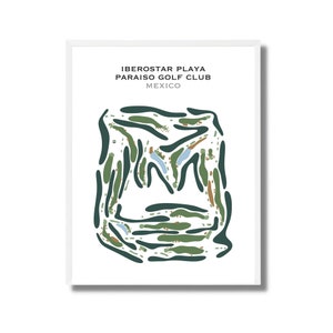 Iberostar Playa Paraíso Golf Club, México / Mapa del campo de golf, regalo de golfista para él, diseño de tarjeta de puntuación, regalo de novio golfista, impresión artística SIN MARCO