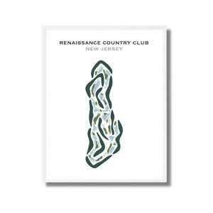 Country Club Renaissance, New Jersey | Carte du parcours de golf, carte du golf, cadeau golfeur pour lui, mise en page de la carte de score, cadeau petit ami golfeur, impression d'art sans cadre