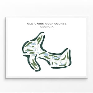 Campo de golf Old Union, Georgia / Mapa del campo de golf, decoración, regalo de golfista para él, diseño de tarjeta de puntuación, regalo de novio golfista, impresión artística SIN MARCO