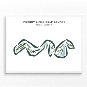 Parcours de golf Victory Links, Minnesota | Carte du parcours de golf, carte du golf, cadeau golfeur pour lui, mise en page de la carte de score, cadeau petit ami golfeur, impression d'art sans cadre