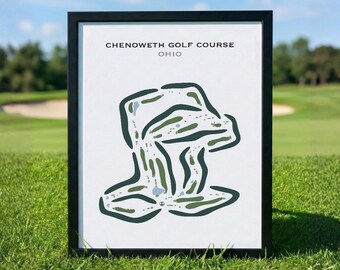 Chenoweth Golf Course, Ohio | Golf Course Map, Golf Map, Golfer Gift For Him, Scorecard Layout, Golfer Boyfriend Gift, Art Print Decor
