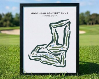 Moorhead Country Club, Minnesota Golf Course Map Wall Art, Golfer Gift For Him, Scorecard Layout, Golfer Boyfriend Gift, Art Print Decor