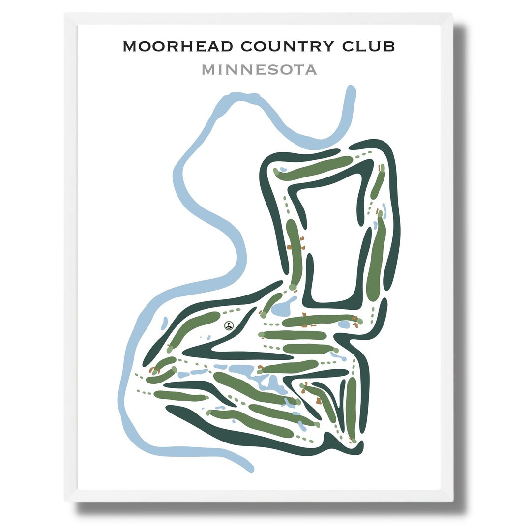Moorhead Country Club MN Golf Course Map Home Decor Etsy